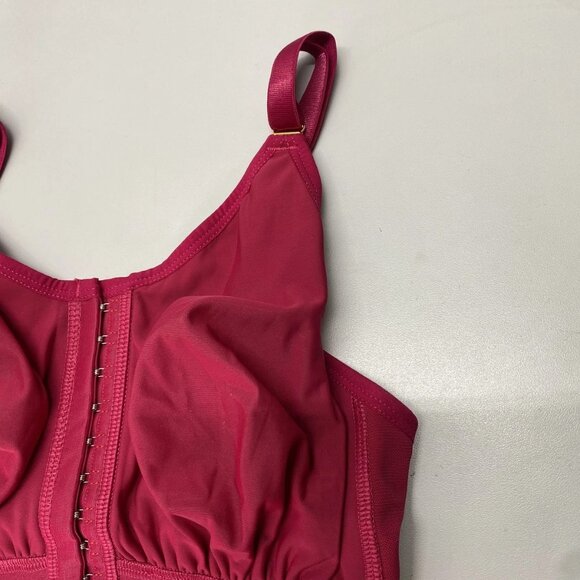 Tributo Women's Velvet Corset Top Red Size S 4017 Thin Strap Vest with Bra - Picture 12 of 15